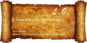 Lövenstein Orsolya névjegykártya